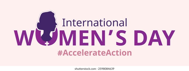Accelerate action - International women's day concept poster. 2025 women's day campaign theme