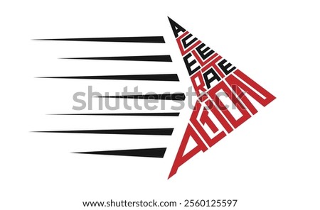 Accelerate Action lettering in arrow shape. International Women s day 2025 background poster design. IWD text vector illustration