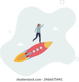 Acelere el negocio, aumente la agilidad y la eficacia, acelere o acelere la innovación para aumentar la velocidad de trabajo.Ilustración vectorial plana.