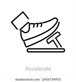 Accelerate and pedals icon concept