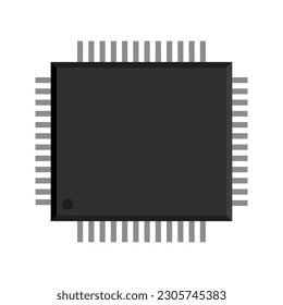 Accelerate your electronics projects with our high-quality vector illustration of a chip IC integrated circuit