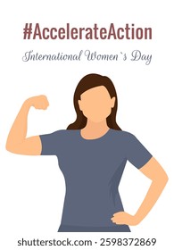 AccelerateAction campaign, faceless avatar of woman showing strength, gender equality idea