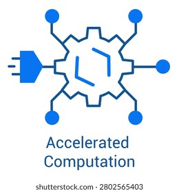 Accelerated Computation Colored Icon for Advanced Computing With Editable Stroke