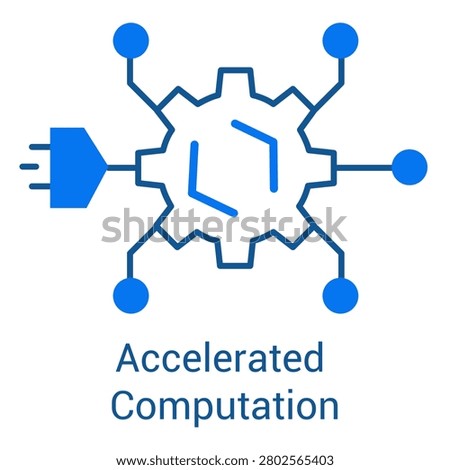Accelerated Computation Colored Icon for Advanced Computing With Editable Stroke