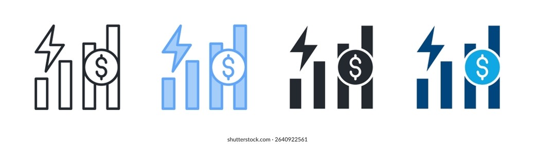 Accelerated Growth Icon Set Multiple Style. Design In Outline, Blue, Glyph, Dualtone