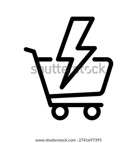 Accelerated shopping cart icon representing fast online purchases and quick delivery services. A symbol of efficiency and speed in modern e-commerce transactions for digital retail