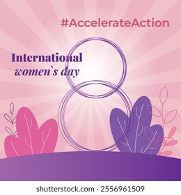 Acceleration of action, International Women's Day, March 8, digital, vector illustration