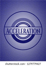 Acceleration badge with jean texture