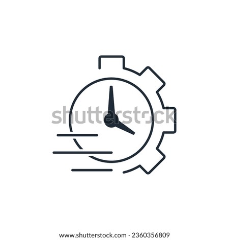 Acceleration of business process. Faster tense action. Vector linear icon isolated on white background.