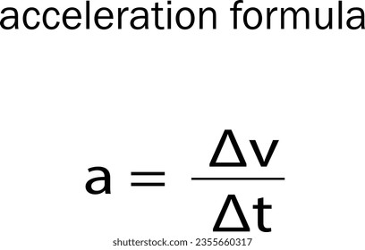 Acceleration formula with change in velocity and time a=ΔvΔt  svg