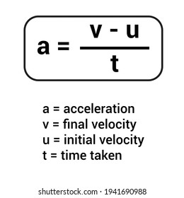 acceleration formula with velocity and time