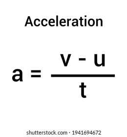 Acceleration Formula Velocity Time Stock Vector (Royalty Free ...