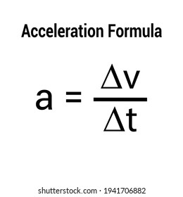 acceleration formula with velocity and time svg