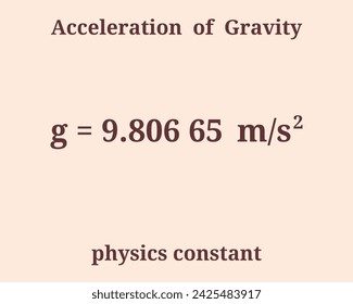 Acceleration of Gravity. Physics constant. Education. Science. Vector illustration.