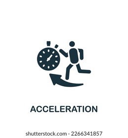 Acceleration icon. Monochrome simple sign from performance collection. Acceleration icon for logo, templates, web design and infographics.