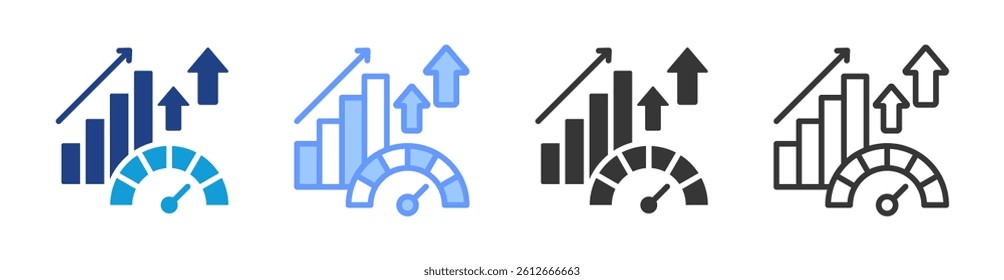 Acceleration icon set multiple style collection