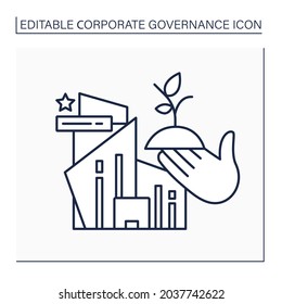 Acceleration line icon. Companies development, mentorship, investors and other support. Corporate governance concept. Isolated vector illustration. Editable stroke