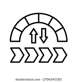 Icono de esquema de aceleración Ilustración vectorial