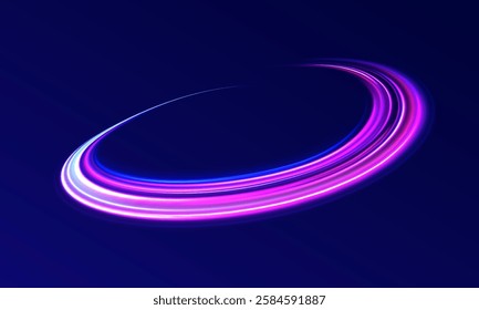 Acceleration speed motion on night road. Magic moving fast speed lines. Blurred car light motion effect, city road background with long exposure night lights. Png,  ray, abstract, energy, pack, effect