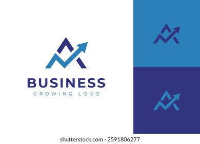 Acceleration start up business logo design with initial letter A and arrow logo graphic design symbol for finance grow up, logistic, accounting vector logo symbol