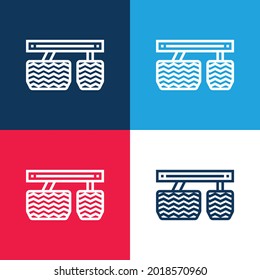 Vier-Farben-Minimal-Icon-Set für Beschleuniger Blau und Rot