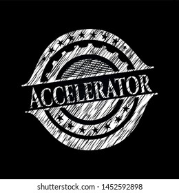 Accelerator on chalkboard. Vector Illustration. Detailed.