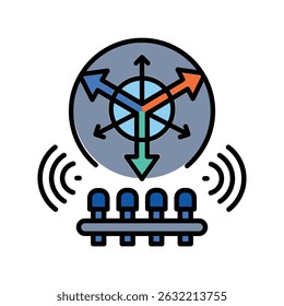 accelerometer color line icon for digital and print projects.  Minimal clean icons for apps and websites. Modern simple icons for UI UX and branding