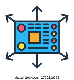 Accelerometer Sensor Icon Lineal Color Design Vector Illustration