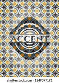 Accent arabic badge. Arabesque decoration.