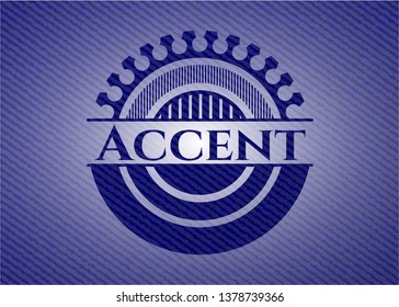 Accent badge with jean texture