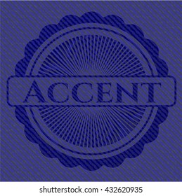 Accent badge with jean texture