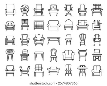 Accent chair line art icon inspiration