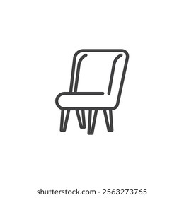 Accent Chair line icon. linear style sign for mobile concept and web design. Stylish armchair outline vector icon. Symbol, logo illustration. Vector graphics