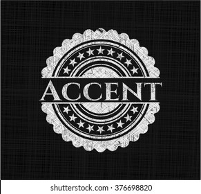 Emblema de tiza de acento, estilo retro, tiza o textura de pizarra