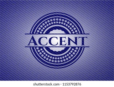 Accent emblem with jean background