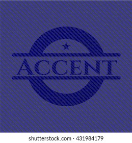 Accent emblem with jean background