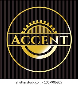 Accent gold emblem or badge