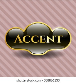 Accent golden emblem or badge