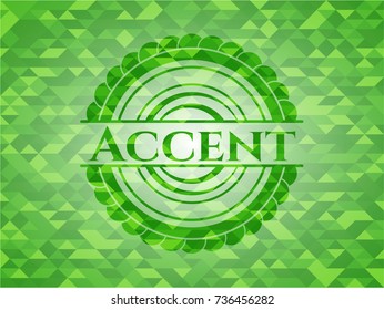 Accent green mosaic emblem