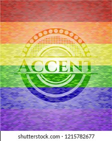 Accent on mosaic background with the colors of the LGBT flag