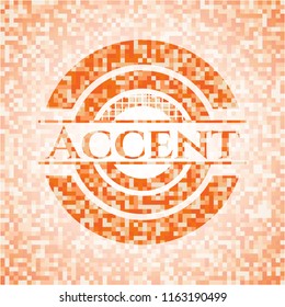 Accent orange mosaic emblem