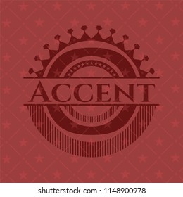 Accent realistic red emblem