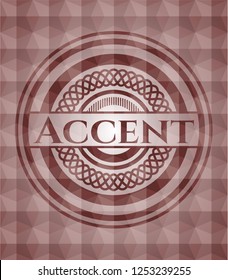 Accent red geometric badge. Seamless.