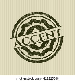 Accent rubber stamp with grunge texture