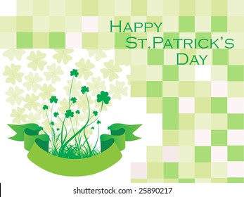accent shamrock floral with ribbon , wallpaper