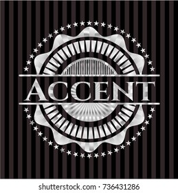 Accent silver shiny badge