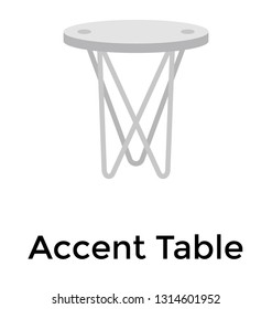 Accent table flat icon design 