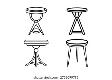Ilustración vectorial de arte de línea de icono de tabla de acento aislada