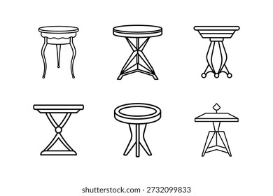Ilustración vectorial de arte de línea de icono de tabla de acento aislada