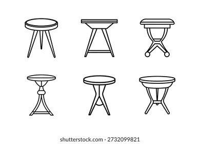 Ilustración vectorial de arte de línea de tabla de acento aislada